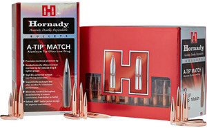 Hornady 26382 A-Tip Match .264 Caliber 153 Grain Reloading Bullets, 500 Count
