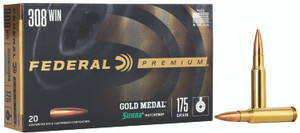 Federal Premium Gold Medal 308 Winchester Sierra MatchKing BTHP - 175 Grain, Centerfire Rifle Rounds