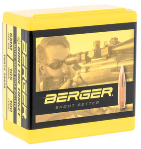 Berger Bullets 24428 .243 Caliber 105 Grain Hybrid OTM Tactical Boat Tail Bullets, 100 Count