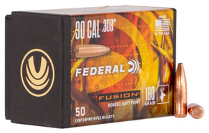 Federal Fusion .308 Caliber 180 Grain Soft Point Reloading Bullets, FB308F4, 50 Count
