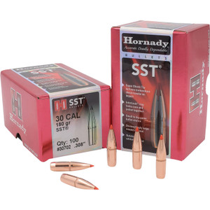 Hornady 30702 .308 Caliber 180 Grain SST Polymer-Tip Reloading Bullets, 100 Count