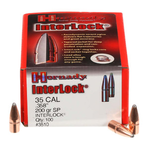 Hornady InterLock .358 Caliber 200 Grain Spire Point Reloading Bullets, 100 Count - Part 3510