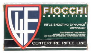 Fiocchi Field Dynamics .308 Winchester 165 Grain Pointed Soft Point Centerfire Rifle Ammunition - 20 Rounds per Box