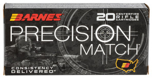 Barnes Bullets BRNS 30848 BB556M2 5.56x45mm NATO Open Tip Match Boat Tail Rifle Rounds, 85 Grain, 20 Rounds per Box