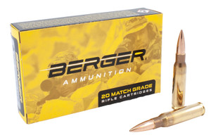 Berger Bullets 60010 308 Winchester 175 Grain Hybrid Open Tip Match Centerfire Rifle Ammunition, 20 Rounds per Box