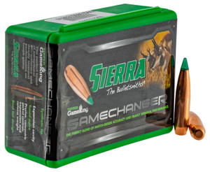 Sierra 4330T Tipped GameKing 6.5mm .264 Caliber 130 Grain Polymer Tip Reloading Bullets, 50 Count