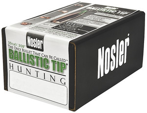 Nosler Ballistic Tip Hunting .30 Caliber 180 Grain Spitzer Bullets, Part 30180, 50 Count