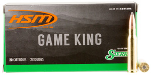 HSM 30841N .308 Winchester Sierra GameKing Spitzer Boat Tail Hunting Rounds, 150 Grains, 20 Rounds per Box