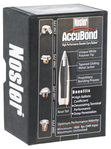 Nosler AccuBond .270 Caliber 130-Grain Spitzer Point Reloading Bullets, Part Number 54987