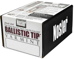 Nosler Ballistic Tip Varmint .204 Caliber 40 Grain Spitzer Reloading Bullets, 100 Count, Part 52111