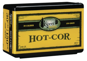 Speer Ammo 2011 Hot-Cor .308 150 Grain Soft Point Flat Nose Reloading Bullets, 100 Count