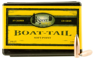 Speer Ammo 1458 .270 Caliber 130 Grain Spitzer Boat-Tail Soft Point Bullets, 100 Count