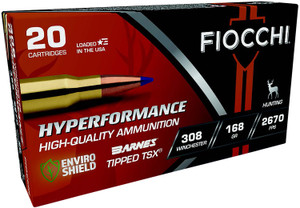 Fiocchi 308TTSX Centerfire Rifle Rounds - 168 Grain Barnes Tipped TSX