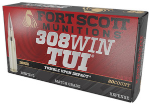 Fort Scott Munitions 308-165-SCV22 Solid Copper Spun Rifle Rounds – 165 Grain, Centerfire, 20 Rounds per Box