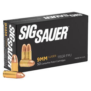 Sig Sauer Elite Performance 9mm 115 Grain Full Metal Jacket Ammunition (50/500)