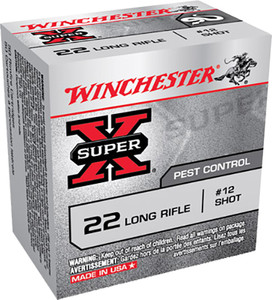 Winchester Ammo Super-X 22LR Rimfire Rounds with #12 Shot, 40 Grain - X22LRS