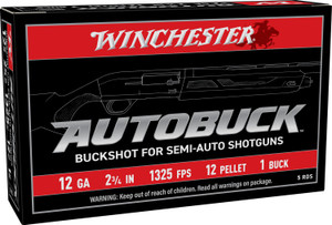 Winchester Ammo USAB121 12 Gauge 2-3/4" Buckshot Shotshells (5/50 Pack)