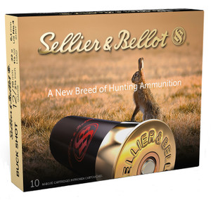 Sellier & Bellot 12 Gauge Buckshot (Part Number: SB12BSH) – 2.75 Inch, 1 1/8 Oz, 4 Buck Shot for Hunting & Home Defense