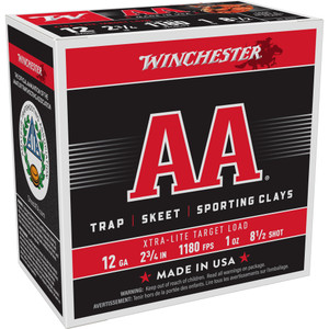 Winchester Ammunition AA Ex-Light 12 Gauge Shotshells, 1 oz #8, 25/250