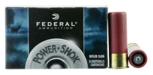 Federal Power-Shok Rifled Slug 12 Gauge, 2.75 inch, 1 1/4 oz for Hunting - F130RS