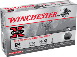 Winchester Ammo Super-X 12 Gauge Rifled Slug – 1 oz, 2.75 inch, 1600 fps, Case of 50