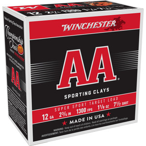 Winchester Ammunition AA Supersport Sporting Clay 12 Gauge Shotshells, 1 1/8 oz, #7.5 - 25/250