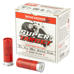 Winchester Ammunition Super Target 12 Gauge Shotshells, 1 oz, #7.5 - 25 Rounds per Box