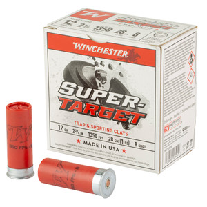 Winchester Ammunition Super Target 12 Gauge Shotshell, 1 oz #8, 25 Rounds per Box