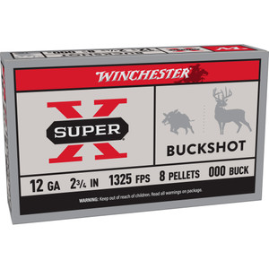 Winchester Ammunition Power Point 12 Gauge 00 Buckshot, 2.75 inch, 5 rounds per box