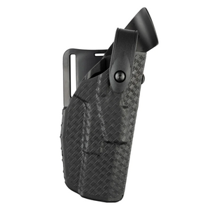 Safariland Model 7280 7TS SLS Mid-Ride Duty Holster for Glock 19 with Compact Light - Black Basket Weave