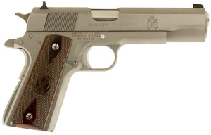 Springfield Armory 1911 Mil-Spec .45 ACP Pistol with Stainless Steel Frame and Crossed Cannon Cocobolo Grips