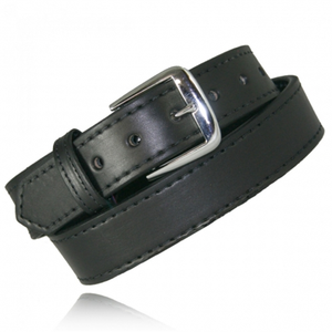 Boston Leather Traditional 1 1/2 Inch Off Duty Belt, Size 52 - Black Full Grain Leather
