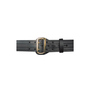 Boston Leather Sam Browne Belt, 2 1/4 Inch Wide, Four-Row Stitched, 44 Size, Black Hi Gloss Finish