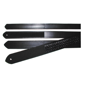 Boston Leather 6529-1-48 1 1/4 Inch No-Buckle Full Grain Leather Belt for Industrial Use, 48 Inch Black Plain Finish