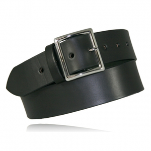Boston Leather 1 3/4 Garrison Stretch Belt, 32 Inch, Black Full Grain English Bridle Leather