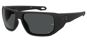 Under Armour UA Attack 2 Large/XL Full-Rim Wrap Sunglasses with Impact-Resistant ANSI Z87.1 Lenses, Matte Black Frame and Gray Lenses