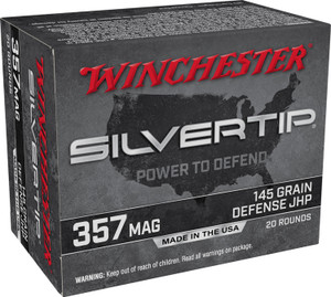 Winchester Ammo W357ST .357 Mag Silvertip Jacket Hollow Point 145 Grain for Home Defense
