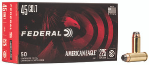 Federal American Eagle .45 Colt 225 Grain Jacketed Soft Point Centerfire Handgun Ammunition - 50 Rounds
