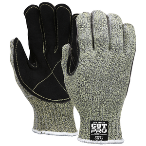 MCR Safety Cut Pro Memphis HERO 7GA Kev/Steel Gloves with Leather Palm, Small