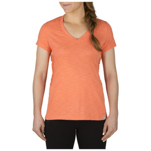 5.11 Tactical Women's Zig Zag V-Neck Shirt - Coral, Small