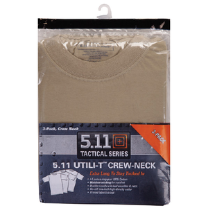 5.11 Tactical Utili-T Crew T-Shirt 3 Pack - X-Large ACU Tactical Undershirt with Moisture-Wicking Fabric