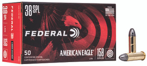 Federal American Eagle 38 Special 158 Grain Lead Round Nose Centerfire Handgun Ammunition - 50 Rounds per Box