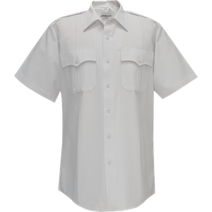 Flying Cross Command Short Sleeve Shirt with Zipper, Size 15.5, White
