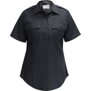 Flying Cross Command Women's Short Sleeve Zipper Shirt, LAPD Navy - Size 36