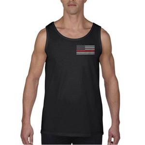 Thin Blue Line Tank - Small American Flag Logo in Black, 2X-Large by Thin Red Line