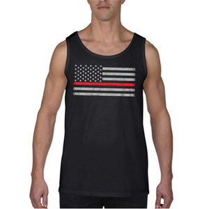 Thin Blue Line Men's Classic Thin Red Line Tank - Black, 4X-Large