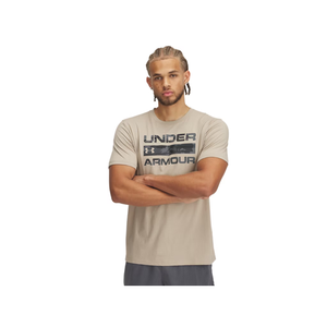 Under Armour UA M Stacked Logo Fill SS Graphic T-Shirt - City Khaki / Black, Small
