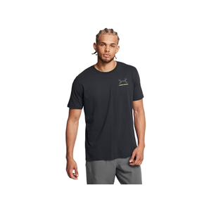 Under Armour Men's UA Schematic White Tail Short Sleeve in Black / Castlerock, Size Medium