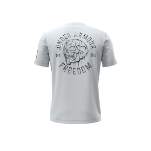 Under Armour UA M Freedom Skull Short Sleeve T-Shirt - Large, Steel Light Heather / Black