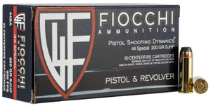 Fiocchi Defense Dynamics 44 S&amp;W Special 200 Grain Semi-Jacketed Hollow Point Handgun Rounds (50 Rounds per Box)